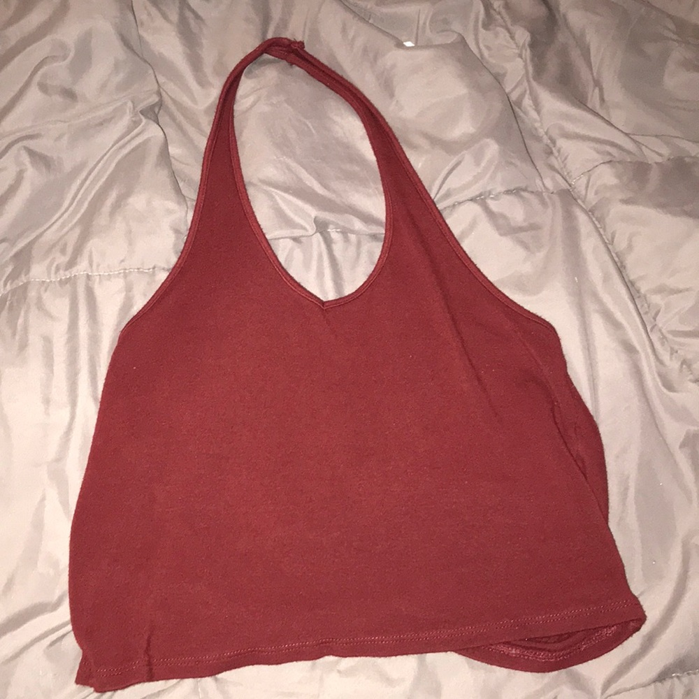 Burgundy halter crop top